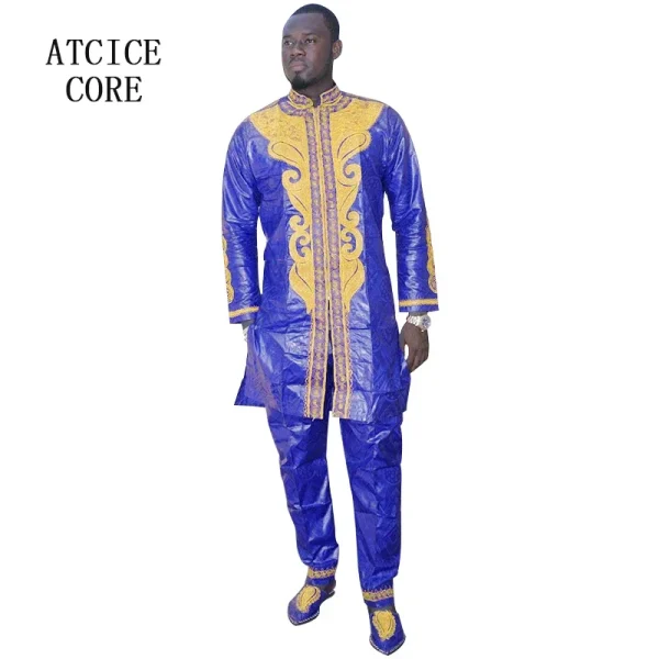 Bazin riche brodé pour hommes avec pantalon