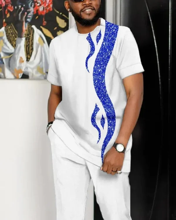 Ensemble de survêtement imprimé 3D pour hommes,  t-shirt à manches courtes, streetwear décontracté, – Image 2