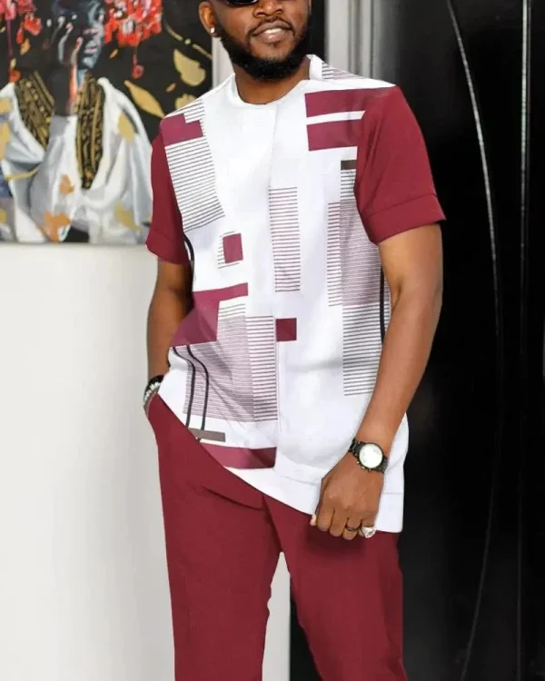 Ensemble de survêtement imprimé 3D pour hommes,  t-shirt à manches courtes, streetwear décontracté, – Image 3